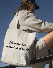 Tote Bag Terapie față – geantă bumbac sănătate mintală | Ristlin