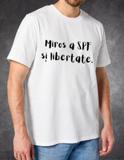 Tricou SPF și libertate alb spate – print integral | Ristlin