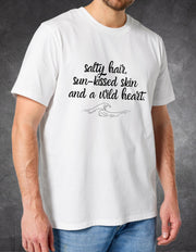 Tricou Salty hair alb spate – print integral | Ristlin