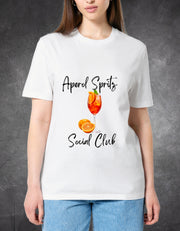 Tricou Aperol Spritz Social Club spate alb – detaliu print | Ristlin