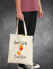 Tote Bag Aperol Spritz Social Club față – geantă bumbac print vară | Ristlin
